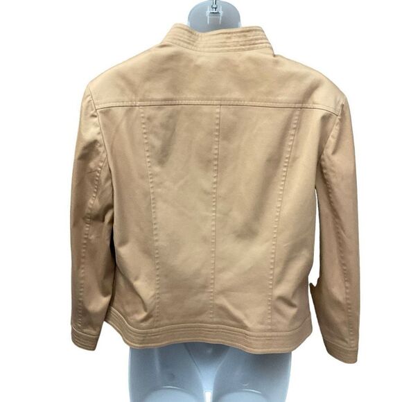 Carlisle Pantsuit Jacket Capri Pants Camel Safari Tan Cotton Blend Women Size 14 - Picture 15 of 15